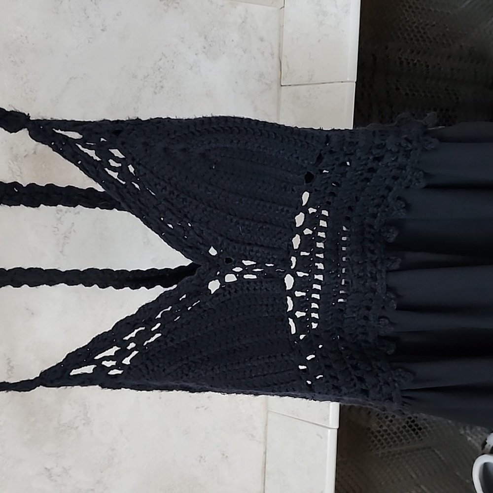 🖤🖤 ABERCROMBIE Crochet Top Black Beach MAXI DRESS 🖤🖤